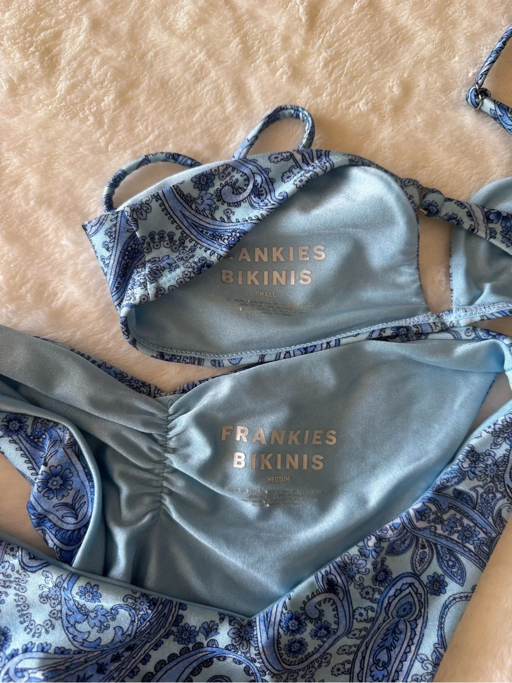 Frankie's Bikinis Light Blue Paisley Two-Piece Swim Set